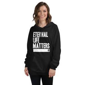 Eternal Life Matters - Fleece Hoodie (White Icon)